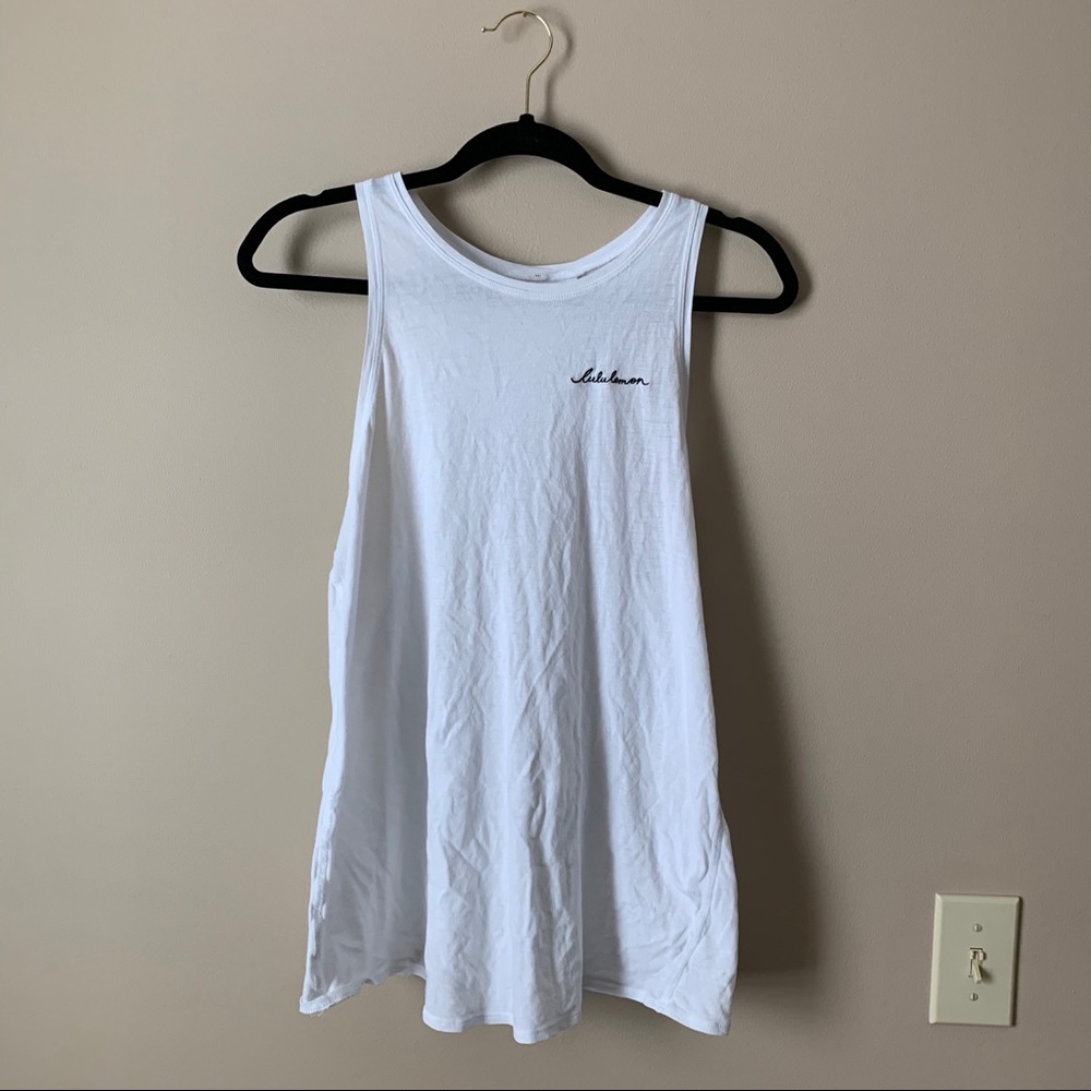 Lululemon Embroidered White Tank